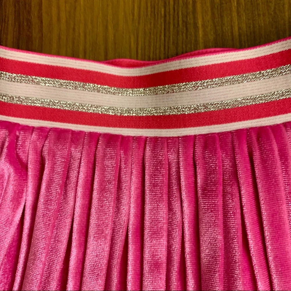 NWT Cat and Jack baby girls hot pink pleated velvet cheer skirt 18 months - Picture 3 of 6